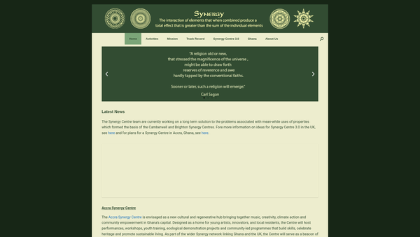 Screenshot of the The Synergy Centre website