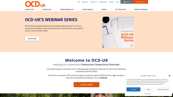 Screenshot of the Ocd-Uk website