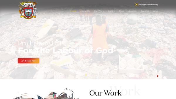 Screenshot of the Pro Labore Dei website