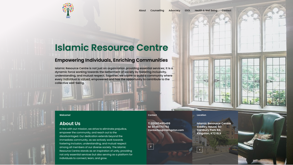 Screenshot of the Islamic Resource Centre website