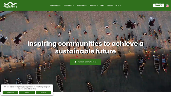 Screenshot of the Ripple Africa website