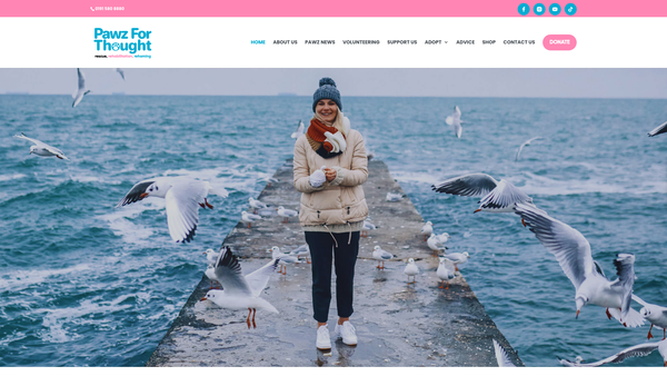 Screenshot of the Pawz For Thought website