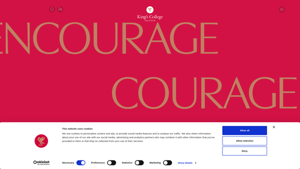 Screenshot of the King's Schools Taunton Ltd website