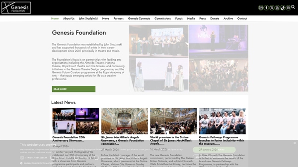 Screenshot of the Genesis America (UK) Limited website