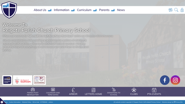 Screenshot of the Reigate Parish Church Primary School PTA website