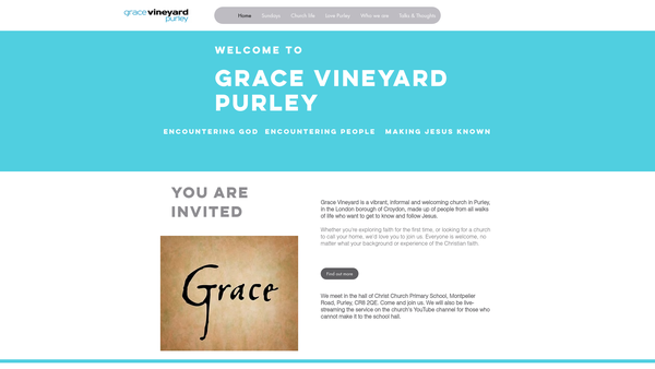 Screenshot of the Grace Vineyard Church website