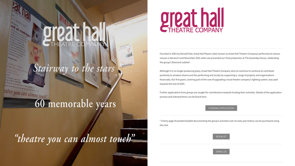 Screenshot of the Great Hall Players website