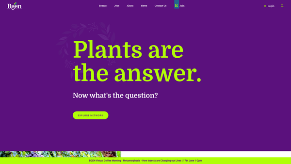 Screenshot of the Botanic Gardens Education Network website