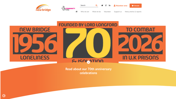 Screenshot of the The New Bridge Foundation website