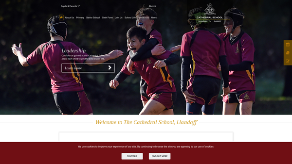 Screenshot of the The Cathedral School (Llandaff) Limited website
