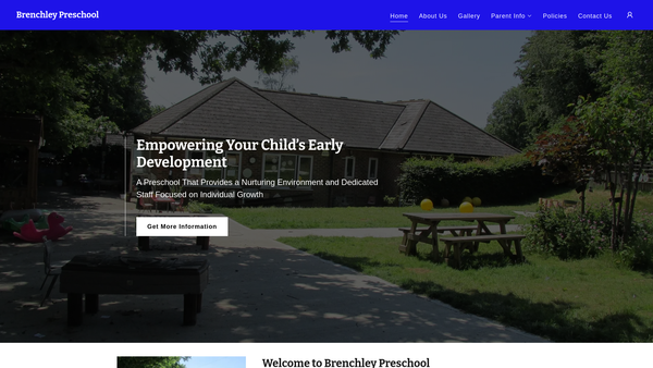 Screenshot of the Brenchley Preschool website
