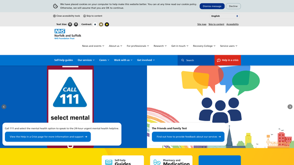 Screenshot of the Norfolk And Suffolk NHS Foundation Trust Charitable Fund And Other Related Charities website