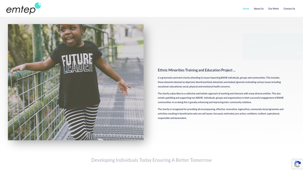 Screenshot of the Ethnic Minority Training & Education Project North East website