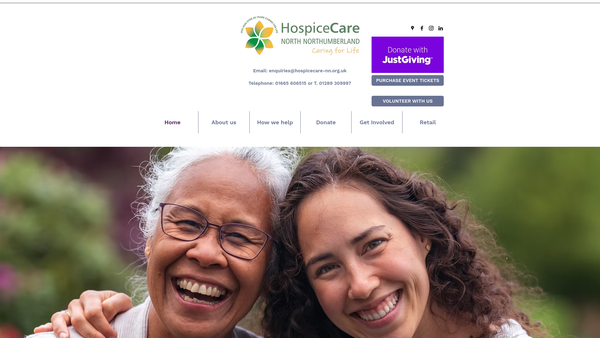 Screenshot of the The North Northumberland Hospice website