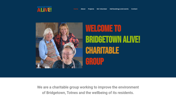 Screenshot of the Bridgetown Alive website