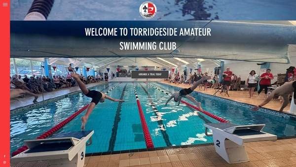 Screenshot of the Torridgeside Amateur Swimming Club website