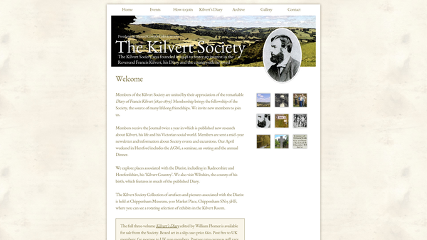 Screenshot of the The Kilvert Society website