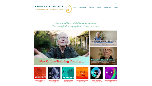 Screenshot of the The Naked Voice Foundation website