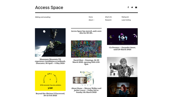 Screenshot of the Access Space Network website