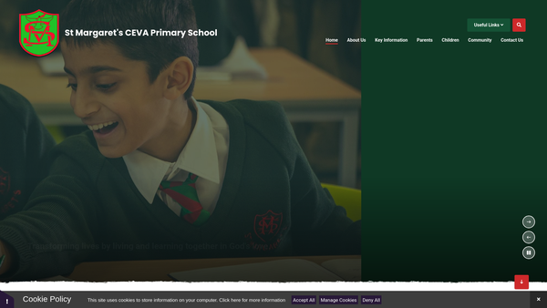 Screenshot of the St Margaret's Cevap School PTA (Ipswich) website