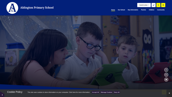 Screenshot of the Aldington School PTFA website