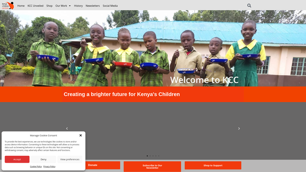 Screenshot of the Kenya Children Centres website