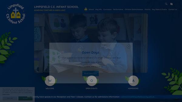 Screenshot of the Limpsfield School Association website