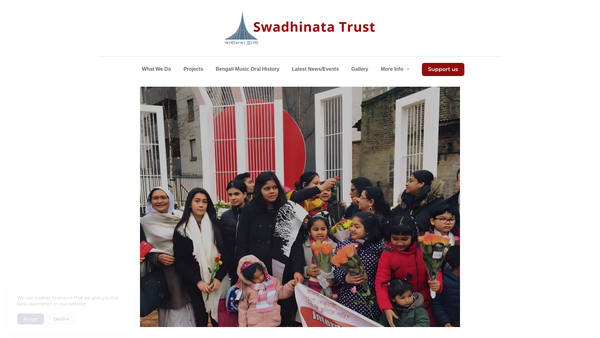 Screenshot of the Swadhinata Trust website