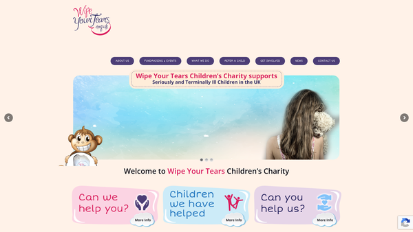 Screenshot of the Wipe Your Tears website