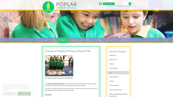 Screenshot of the Friends Of Poplar Primary School website