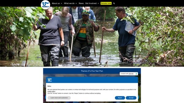 Screenshot of the Thames21 Limited website