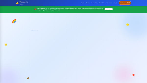 Screenshot of the Activity Club For Children With Special Needs (Berkshire) website