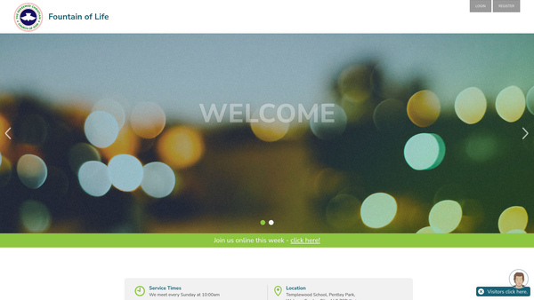 Screenshot of the Redeemed Christian Church Of God Fountain Of Life website