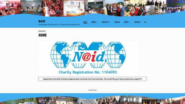 Screenshot of the Naid website