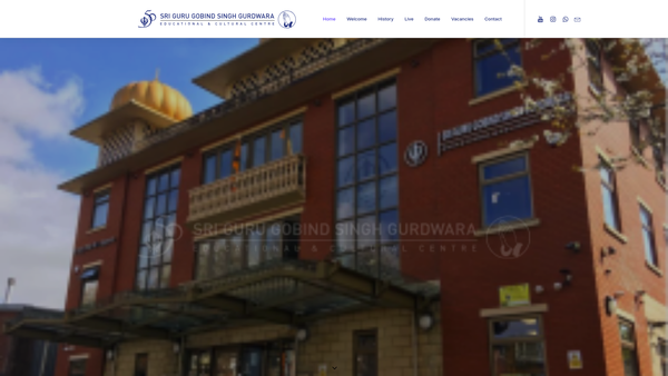 Screenshot of the Sri Guru Gobind Singh Ji Sangat Bhatra Educational And Cultural Centre website