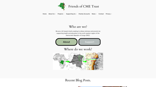 Screenshot of the Friends Of Cme (Centre Medical Evangelique) Trust website