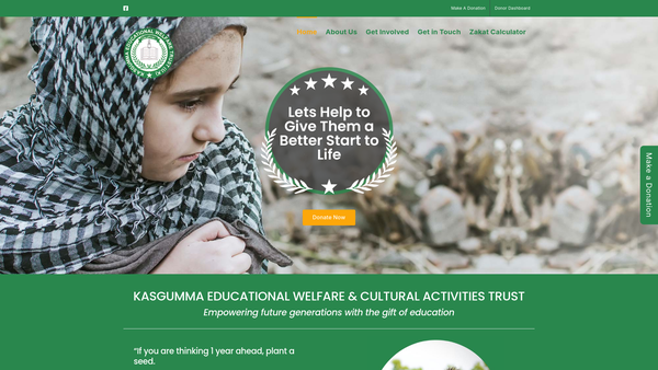 Screenshot of the Kasgumma Educational Welfare & Cultural Activities Trust website