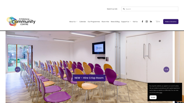 Screenshot of the The Fitzrovia Community Centre Limited website