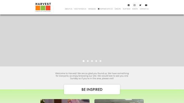 Screenshot of the Harvest Church London website