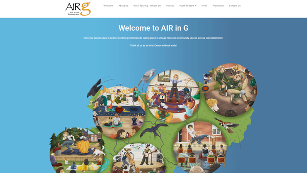 Screenshot of the Arts In Rural Gloucestershire website
