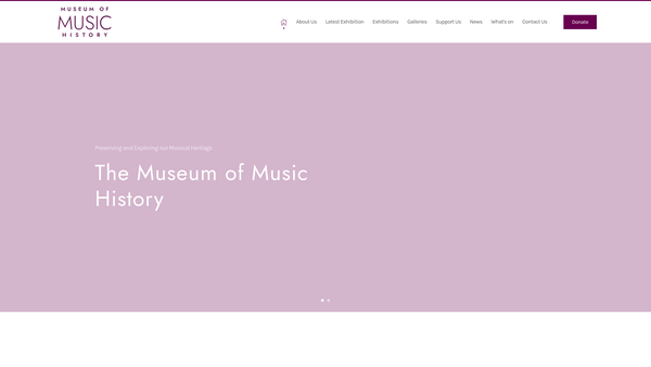 Screenshot of the The Museum Of Music History website