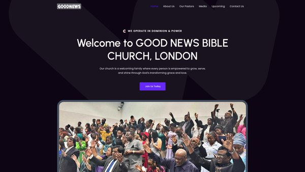 Screenshot of the Goodnews Bible Church website