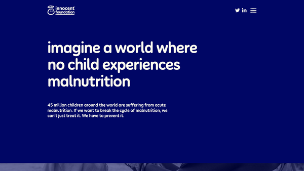 Screenshot of the The Innocent Foundation website