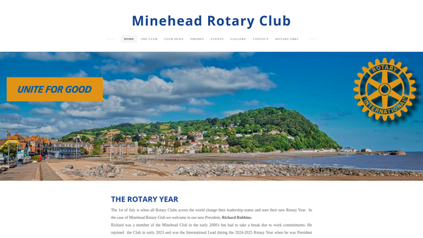 Screenshot of the Rotary Club of Minehead Benevolent Fund website