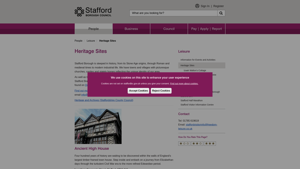 Screenshot of the Izaak Walton Cottage website