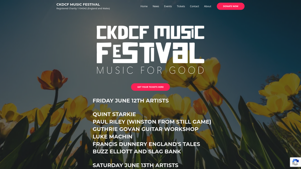 Screenshot of the Charlie And Kathleen Dunnery Children's Fund website