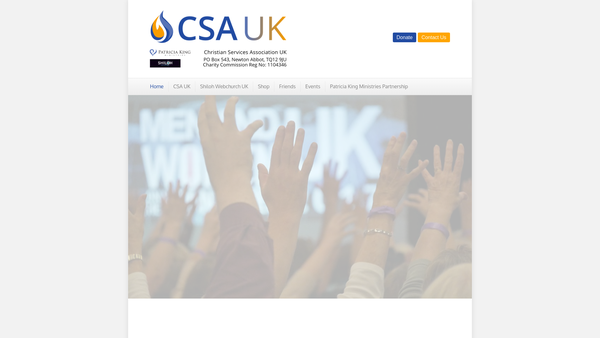 Screenshot of the Christian Services Association (U.K.) website