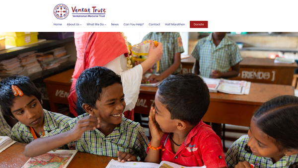 Screenshot of the The Venkatraman Memorial Trust website