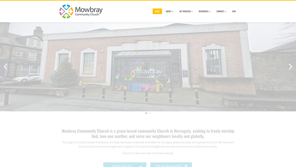 Screenshot of the Mayfield Community Church website