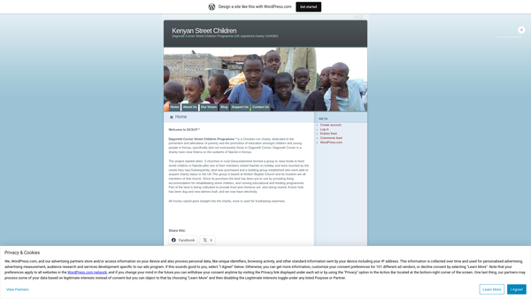 Screenshot of the Dagoretti Corner Street Children Programme website
